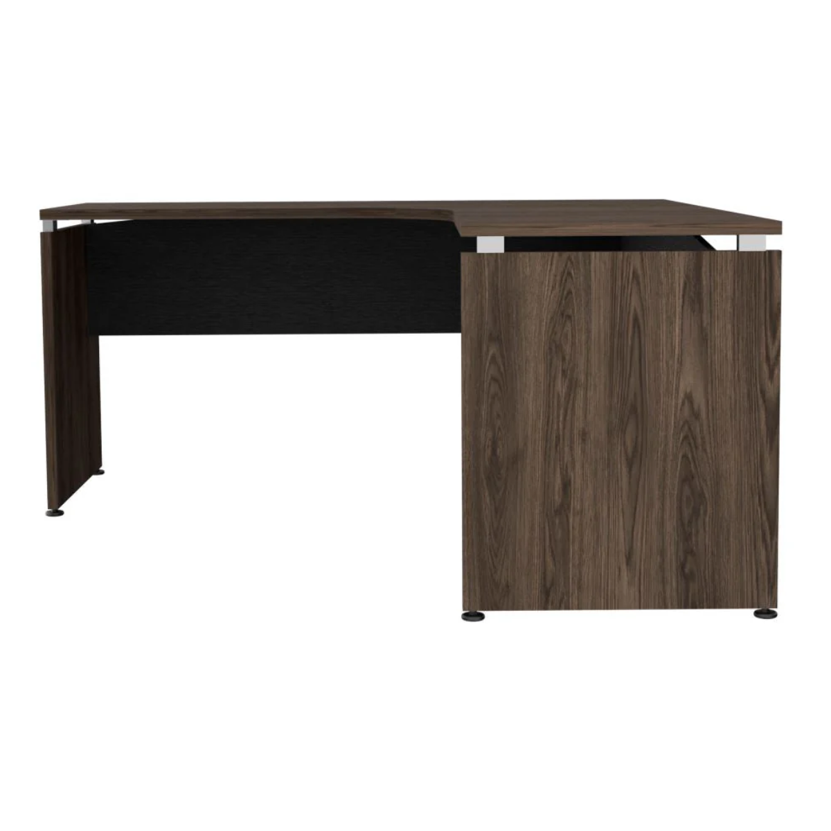 Escritorio L-160 Home Office - Negro Soft / Coñac