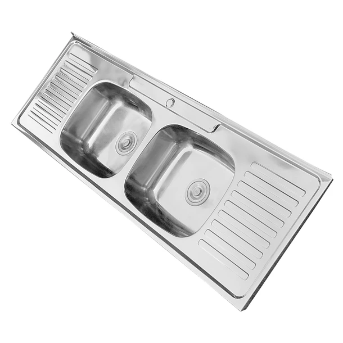 Lavaplatos Doble Sobreponer con Desagüe 150x50 Cm