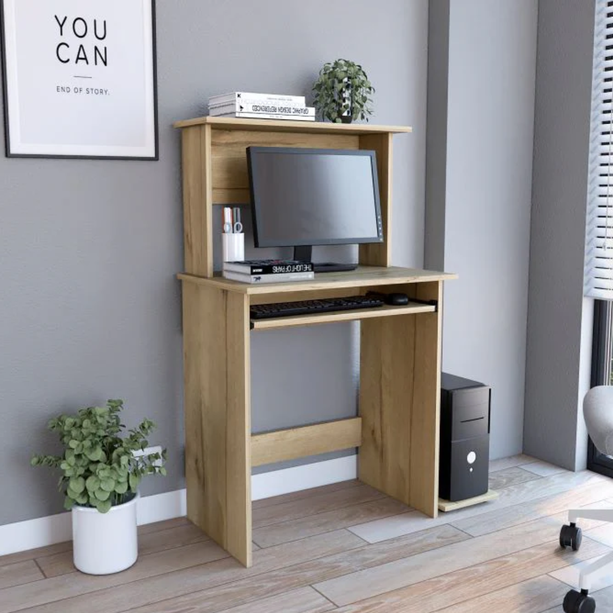 Escritorio Recto + Modulo Torre Pc Duna