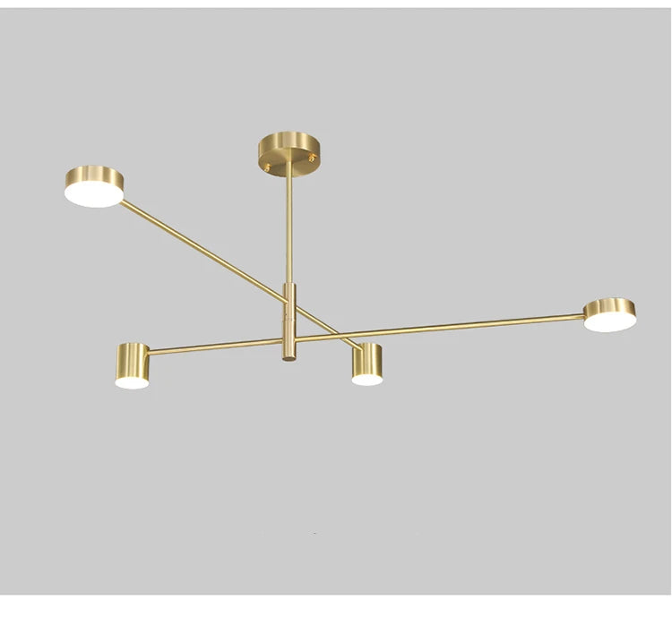 Lampara Nórdica Modelo THYRA Dorado 4 luces LED AHORRO ENERGIA