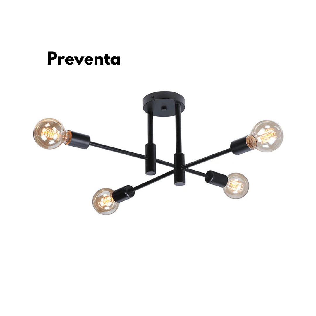 Lampara Techo Modelo LIMBA Color Negro 4 soquetes