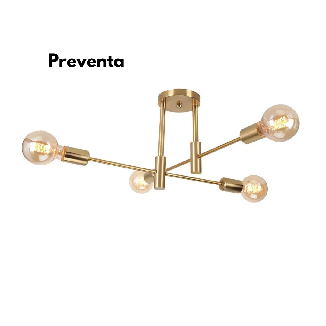 Lampara Techo Modelo LIMBA Color dorado 4 soquetes