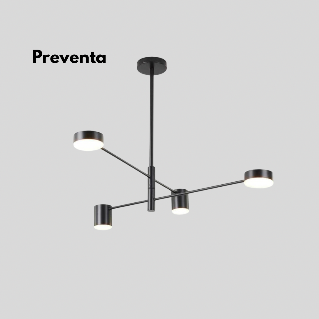Lampara Nordica Modelo THYRA Negra 4 luces LED AHORRO ENERGIA