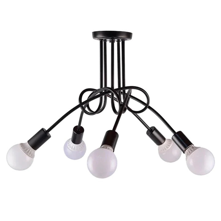 Lampara Modelo Ivy Nordica Negro 5 luces