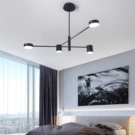 Lampara Nordica Modelo THYRA Negra 4 luces LED AHORRO ENERGIA