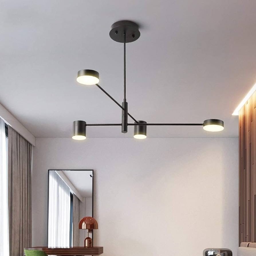 Lampara Nordica Modelo THYRA Negra 4 luces LED AHORRO ENERGIA