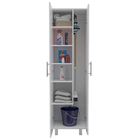 Organizador de baño Nala, Blanco Marquez, de dos puertas batientes y múltiples entrepaños