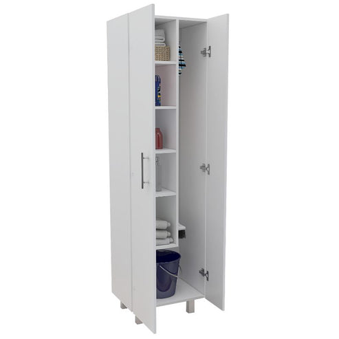 Organizador de baño Nala, Blanco Marquez, de dos puertas batientes y múltiples entrepaños