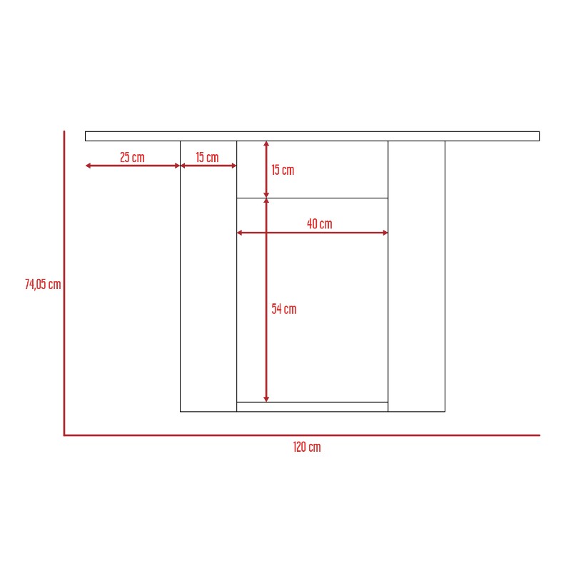 Mesa de Comedor Volterra, Caramelo, con amplia superficie 120