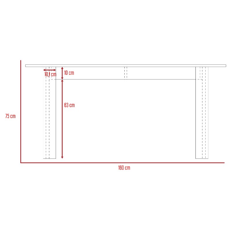 Mesa de Comedor Portofino, Rovere para cuatro puestos 160