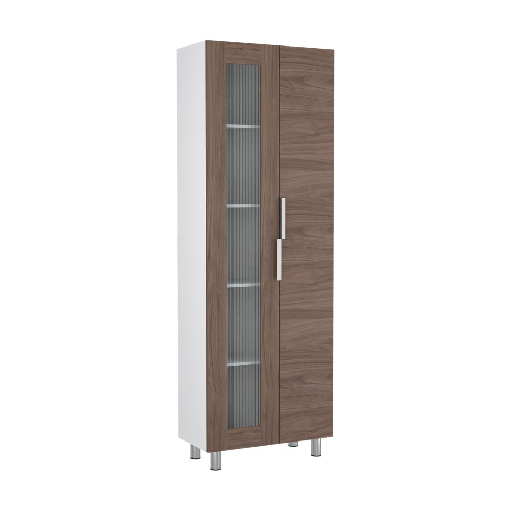 Mueble Alacena Fendi, Blanco Marqueza y Castaño, con dos puertas batientes y gran capacidad de almacenamiento