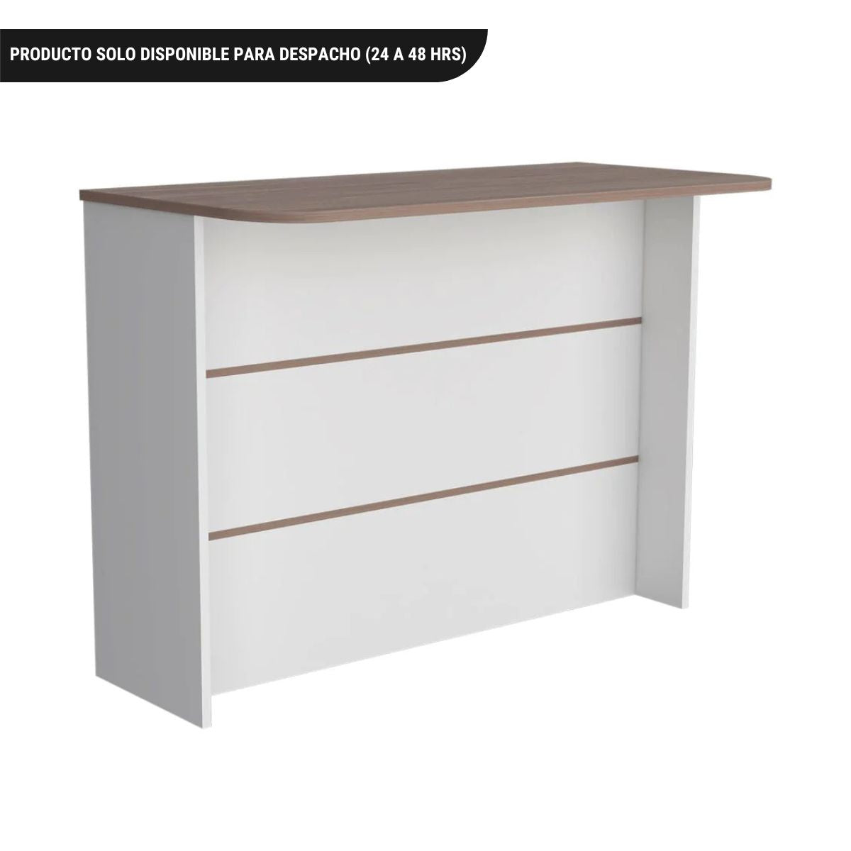 Barra Auxiliar de Cocina Fendi, Blanco Marqueza y Castaño, con dos entrepaños para colocar objetos de cocina