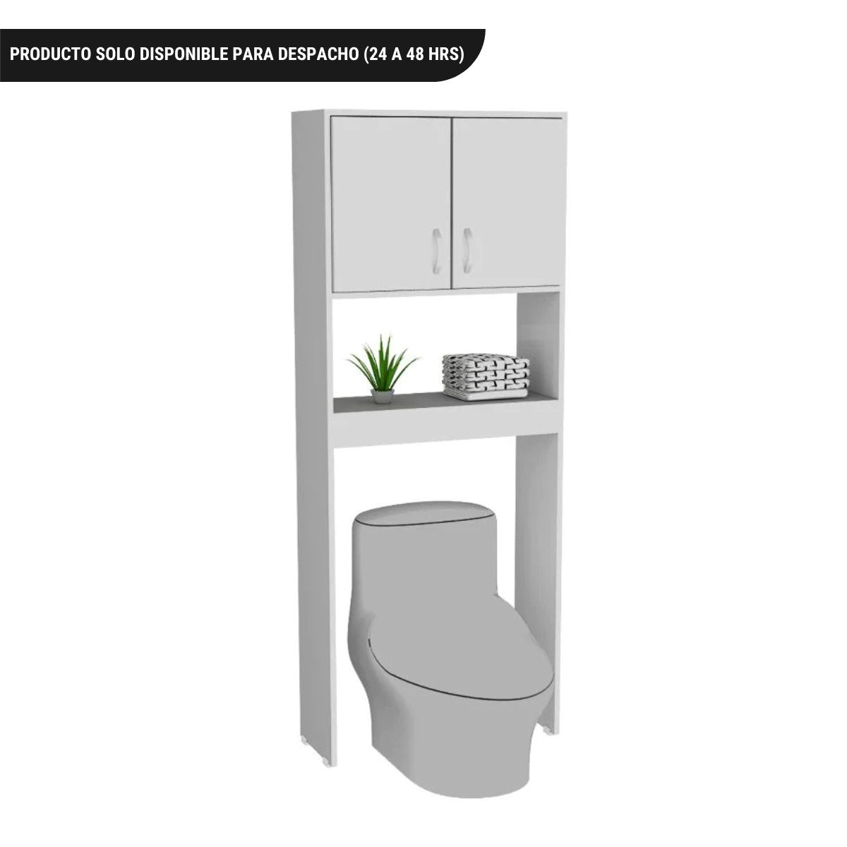 Optimizador Baño Bath, Blanco, con dos puertas batientes y varios entrepaños