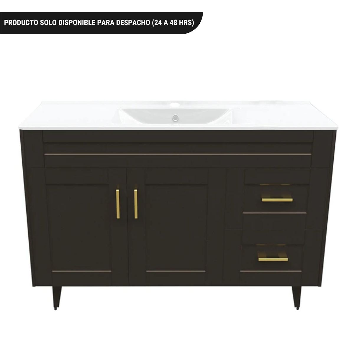 Kit Mueble Deluxe + Vanitorio Plano Café 120x80x47cm