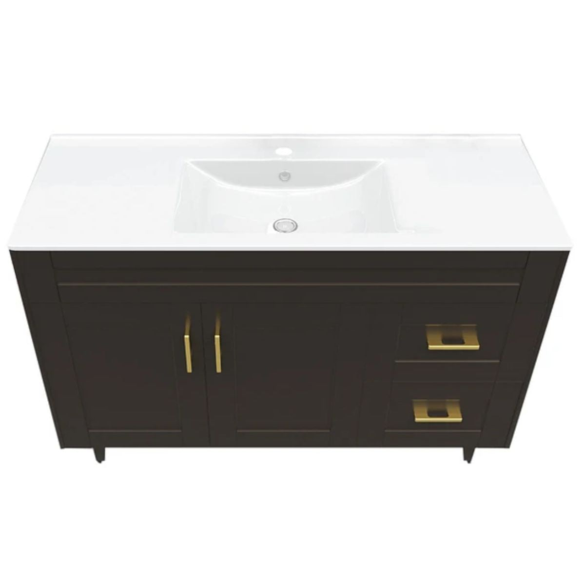 Kit Mueble Deluxe + Vanitorio Plano Café 120x80x47cm