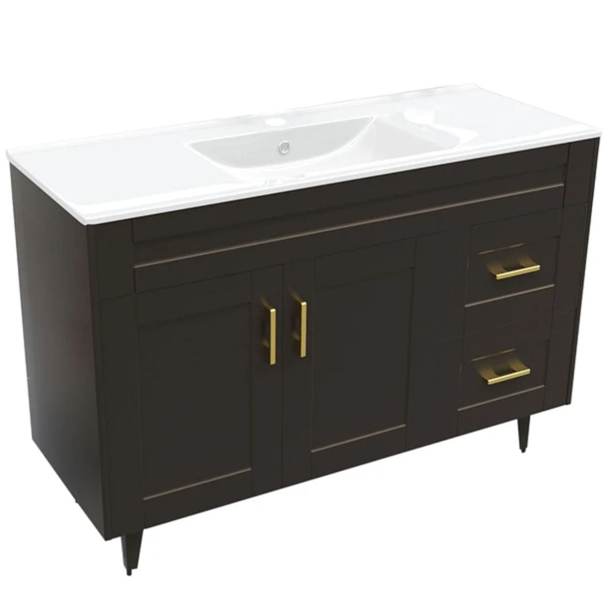 Kit Mueble Deluxe + Vanitorio Plano Café 120x80x47cm