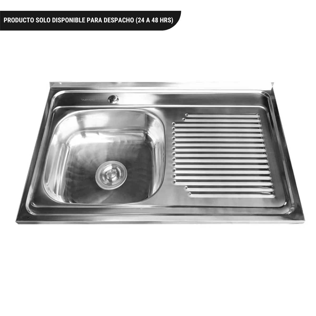 Lavaplatos Sobreponer con Desagüe 80x50 Cm Secador Derecho
