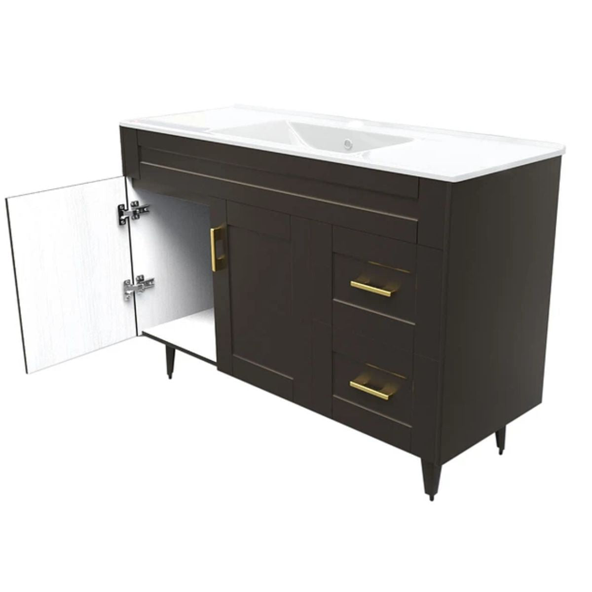 Kit Mueble Deluxe + Vanitorio Plano Café 120x80x47cm