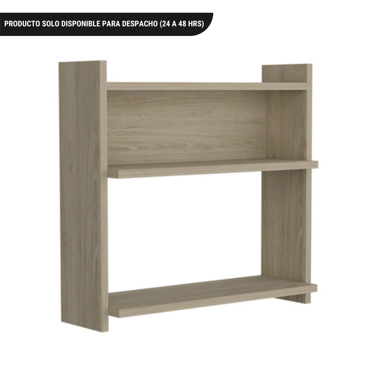 Repisa Triple Vera, Rovere, con espacio para colocar objetos