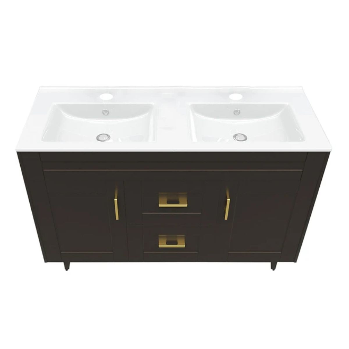 Kit Mueble Deluxe + Vanitorio Café Doble 120x80x47cm