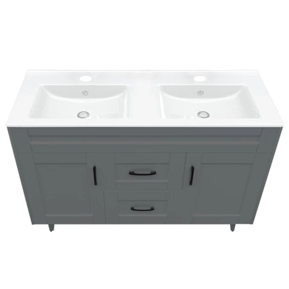 Kit Mueble Deluxe + Vanitorio Gris Doble 120x80x47cm