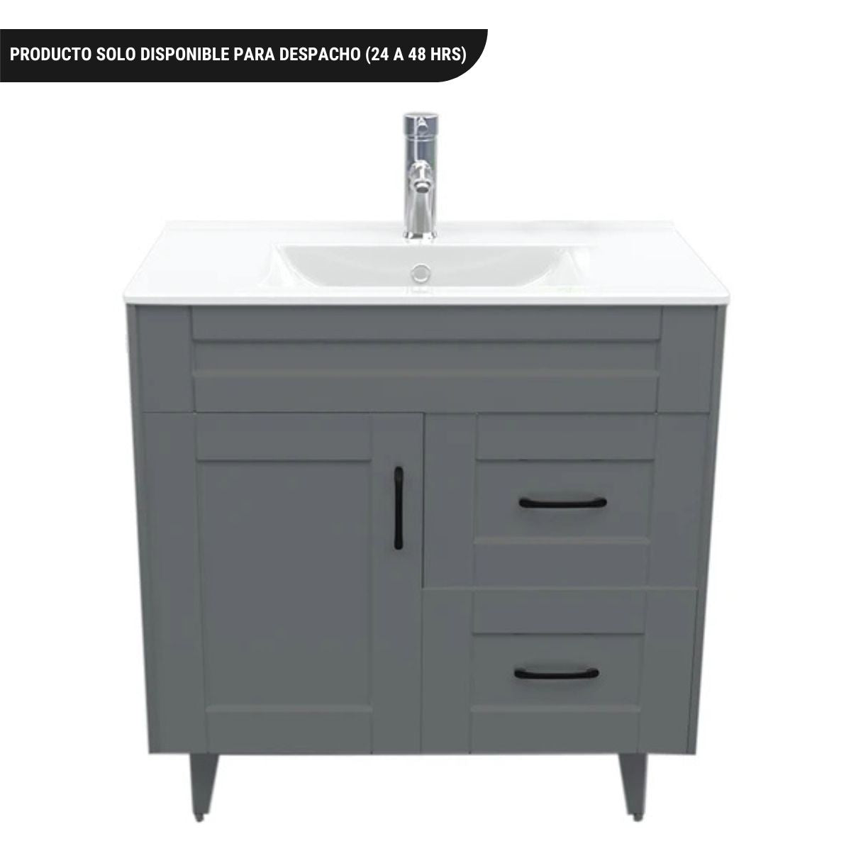 Vanitorio Baño Lavamanos 70x47 con patas Gris Deluxe