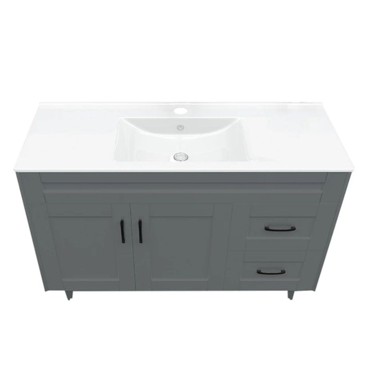 Kit Mueble Deluxe + Vanitorio Plano Gris 120x80x47cm