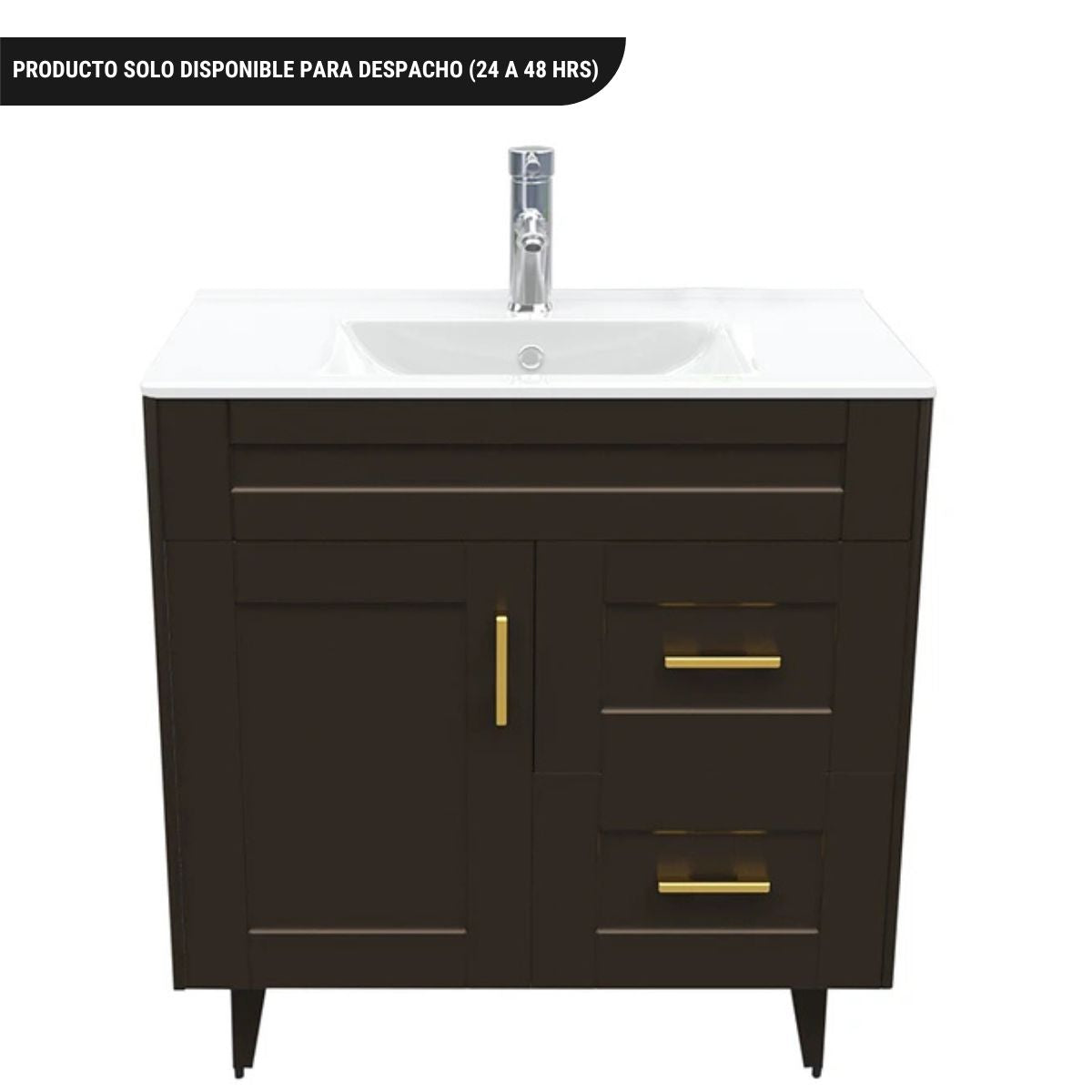 Vanitorio Baño Lavamanos 80x47 cm Cafe con Patas Deluxe