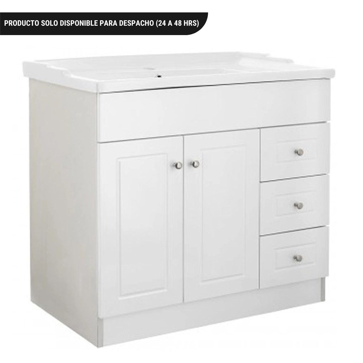 Vanitorio Baño Lavamanos 80x47 cm Blanco 3 cajones