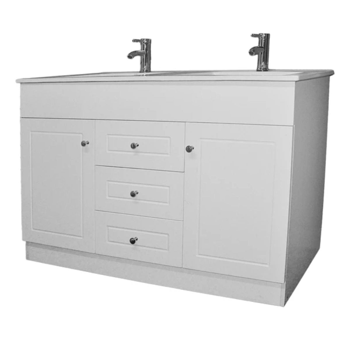 Kit Mueble + Vanitorio Blanco Doble 120x80x47cm