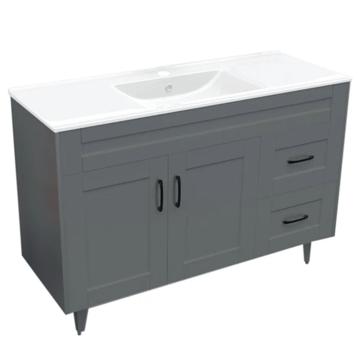 Kit Mueble Deluxe + Vanitorio Plano Gris 120x80x47cm