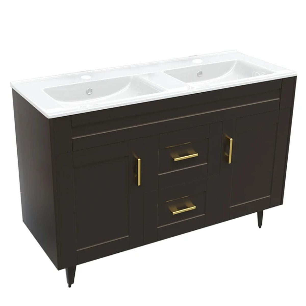 Kit Mueble Deluxe + Vanitorio Café Doble 120x80x47cm
