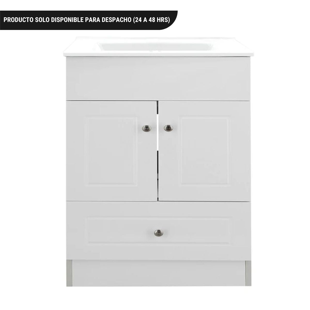 Kit Mueble + Vanitorio Plano Blanco 60x80x47cm