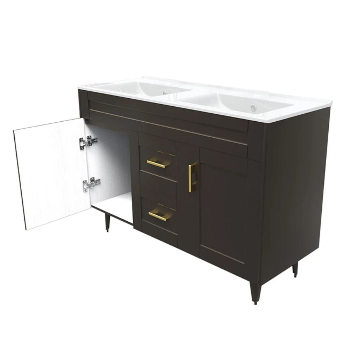 Kit Mueble Deluxe + Vanitorio Café Doble 120x80x47cm