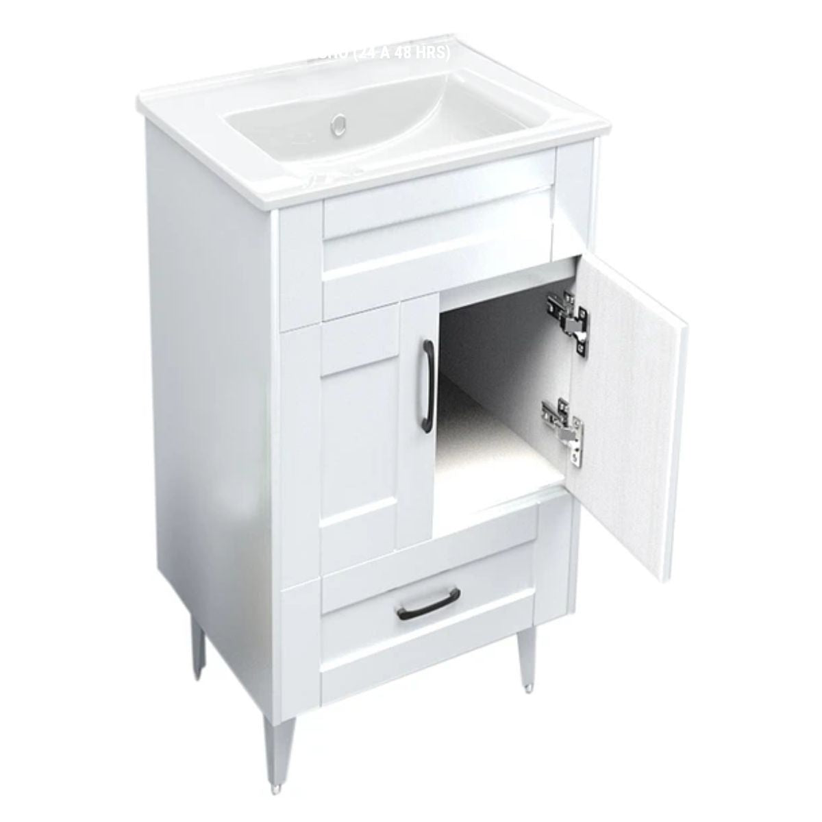 Kit Mueble Deluxe + Vanitorio Plano blanco 50x40x80cm