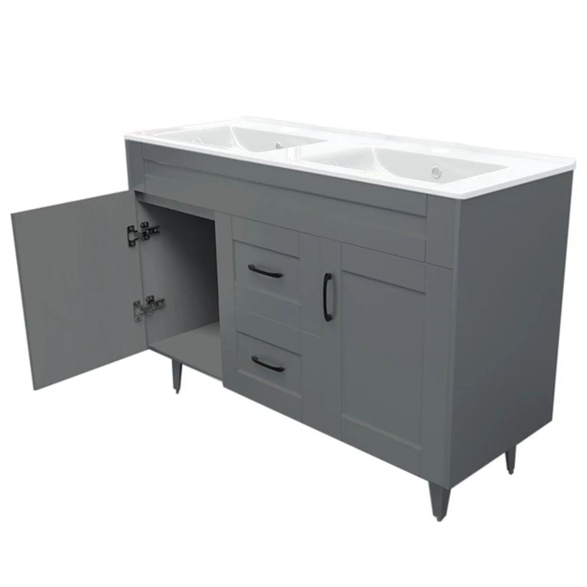 Kit Mueble Deluxe + Vanitorio Gris Doble 120x80x47cm
