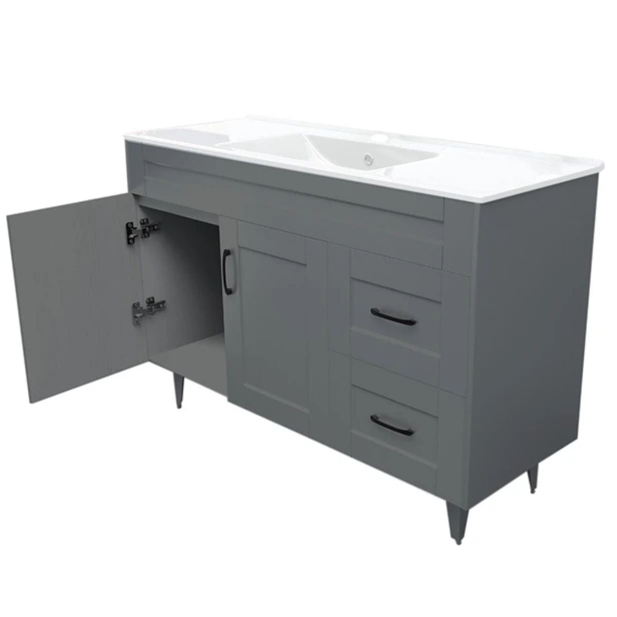Kit Mueble Deluxe + Vanitorio Plano Gris 120x80x47cm
