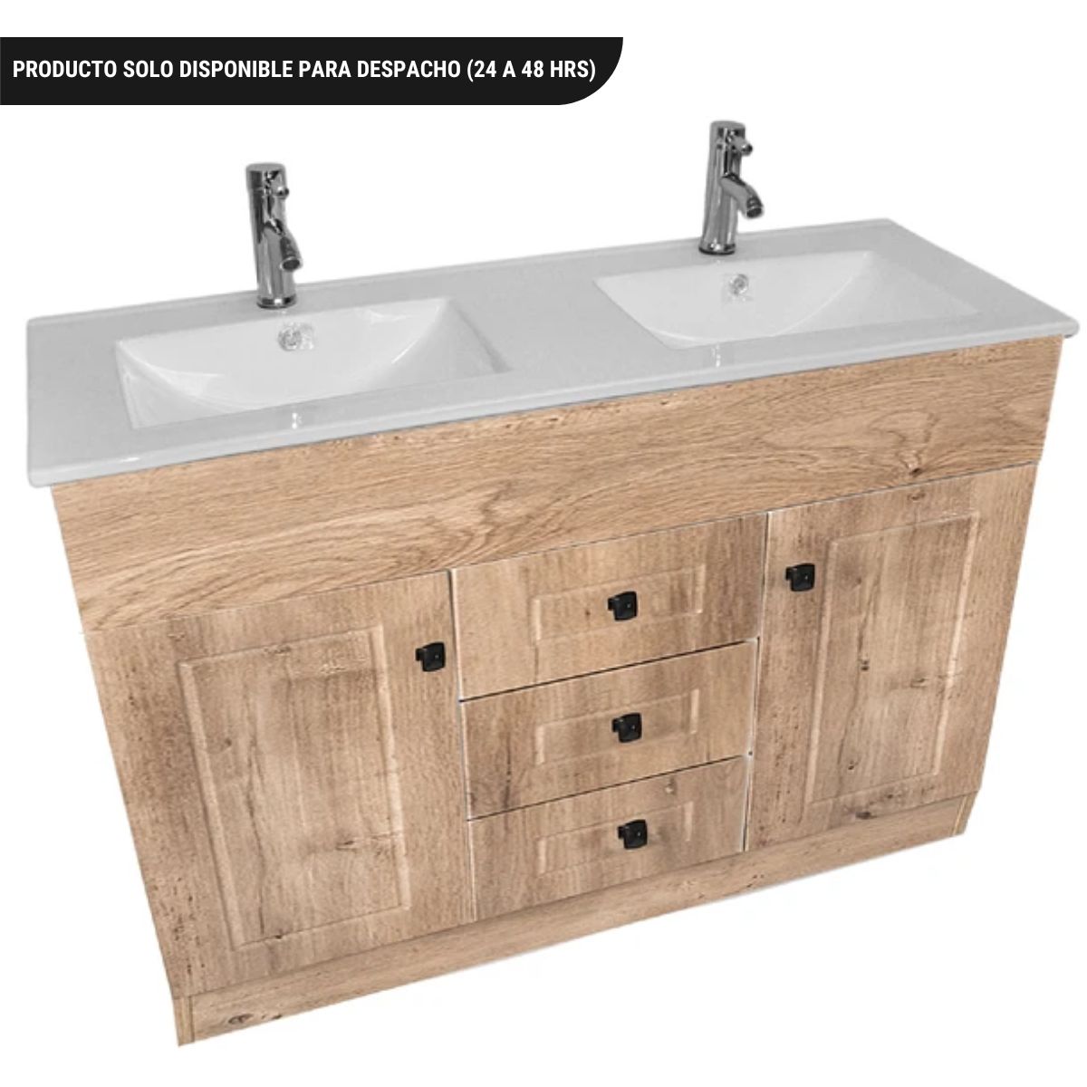 Kit Mueble + Vanitorio Madera Doble 120x80x47cm