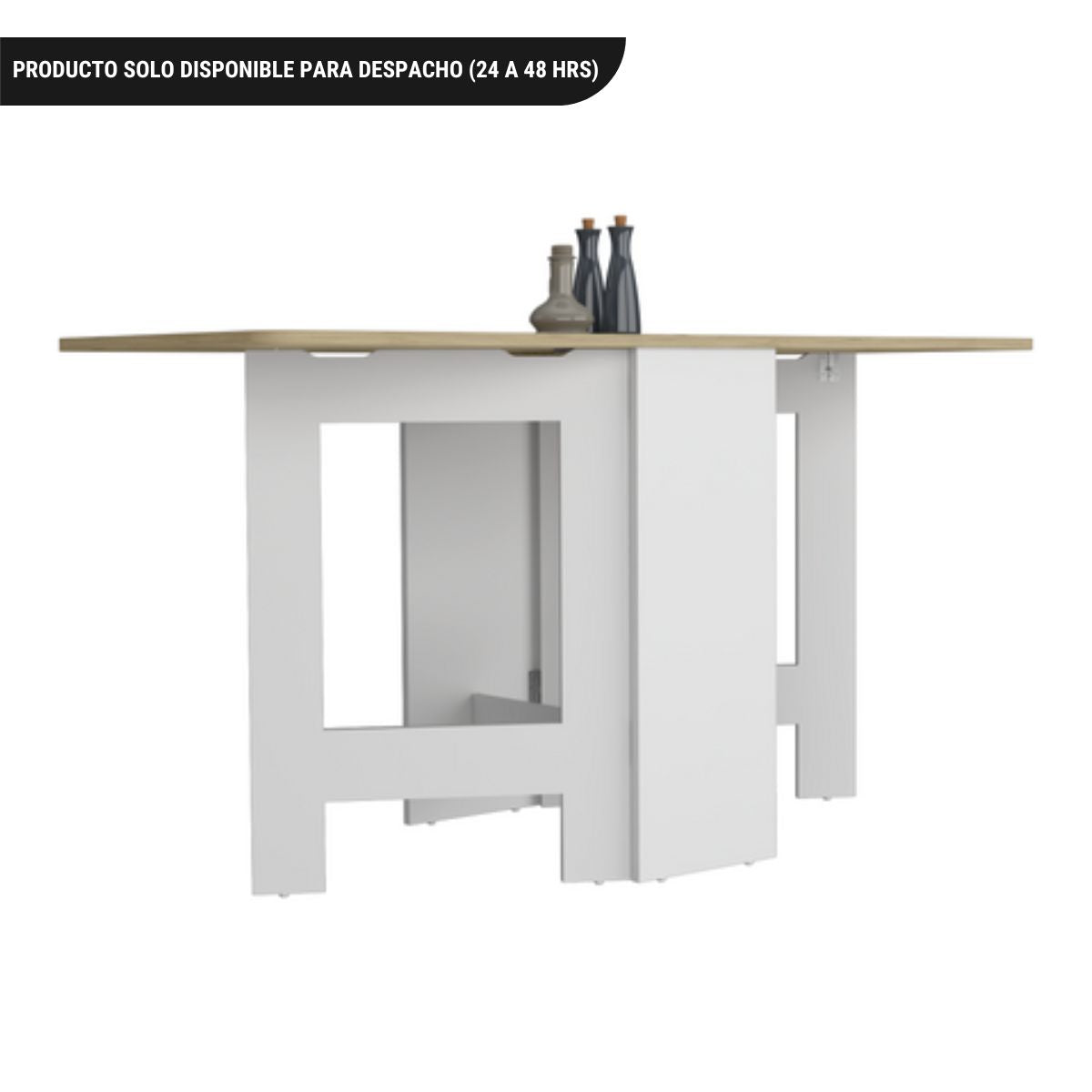 Mesa Abatible, Compact, Blanco y Macadamia, con amplio espacio