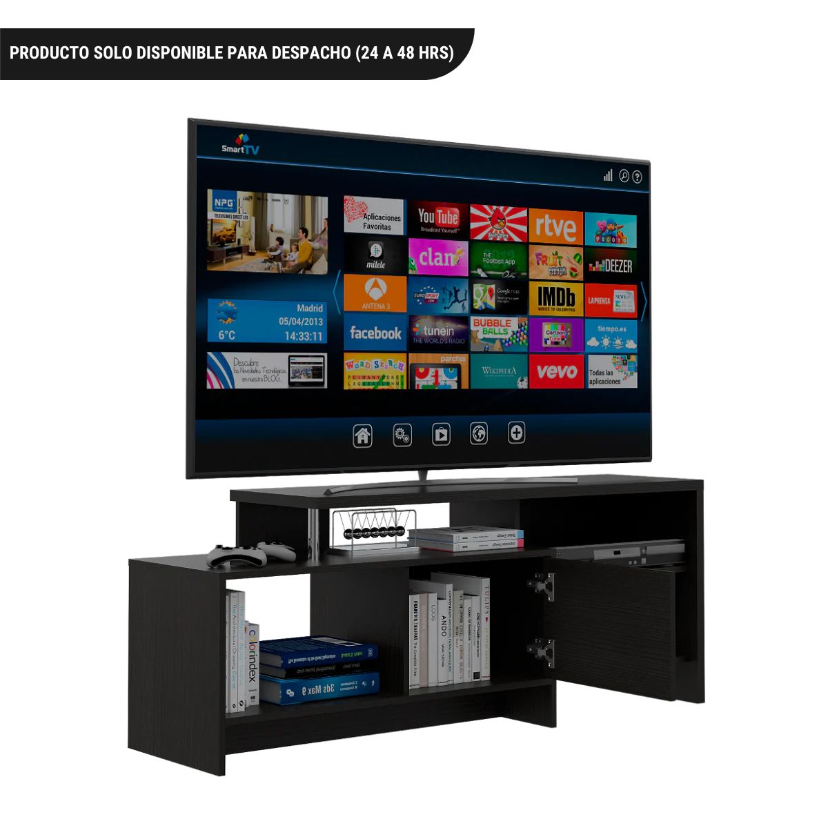 Mesa para TV Bengala, Wengue, con capacidad para televisor de 47 pulgadas