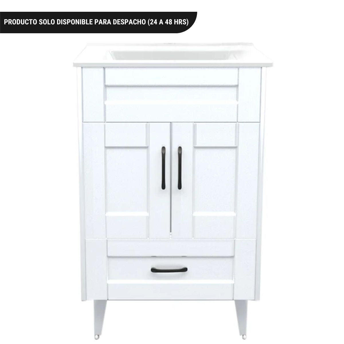 Kit Mueble Deluxe + Vanitorio Plano blanco 50x40x80cm