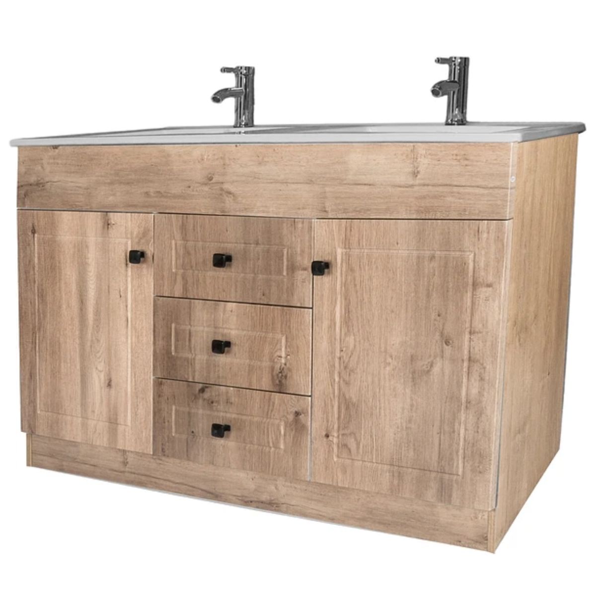 Kit Mueble + Vanitorio Madera Doble 120x80x47cm