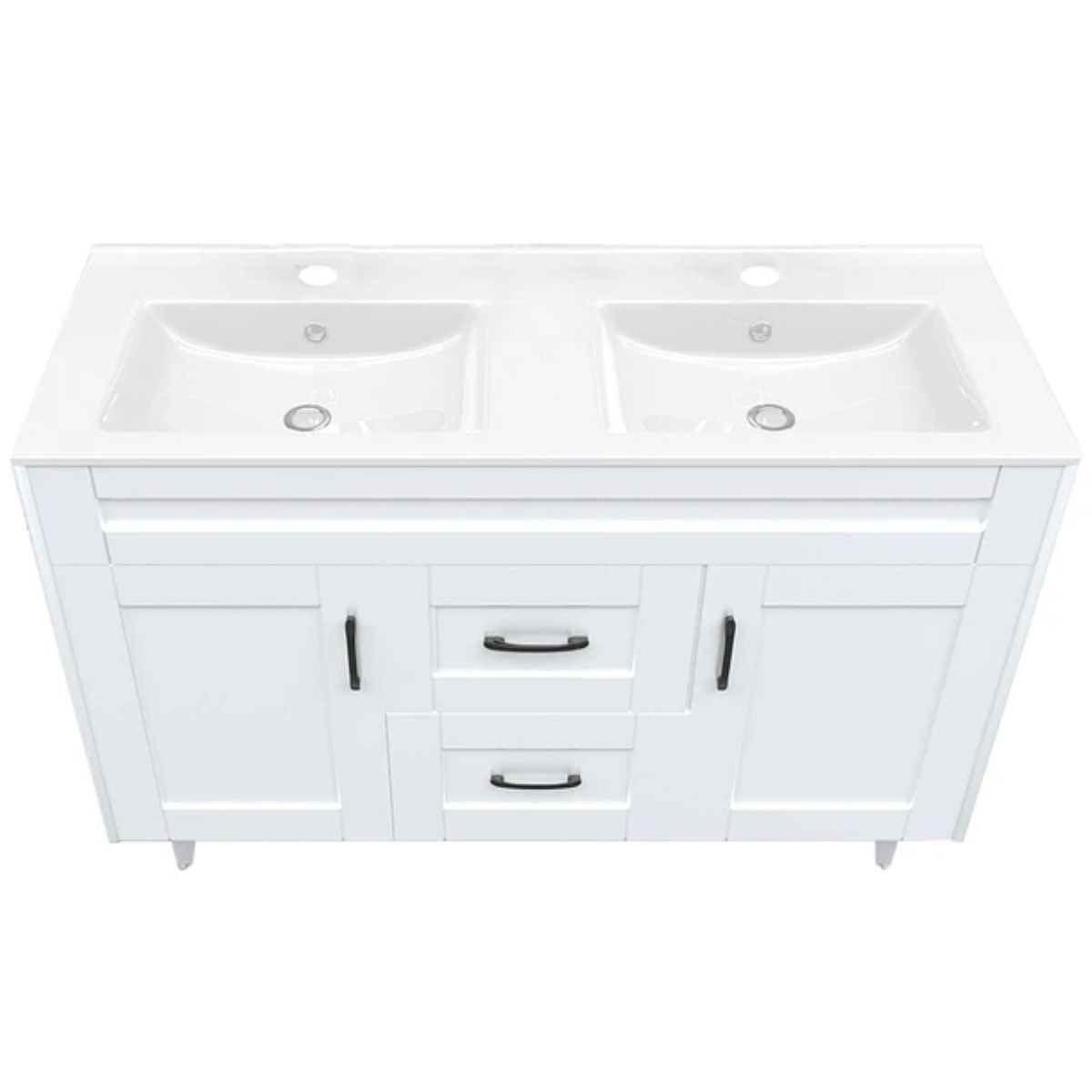 Kit Mueble Deluxe + Vanitorio Blanco Doble 120x80x47cm