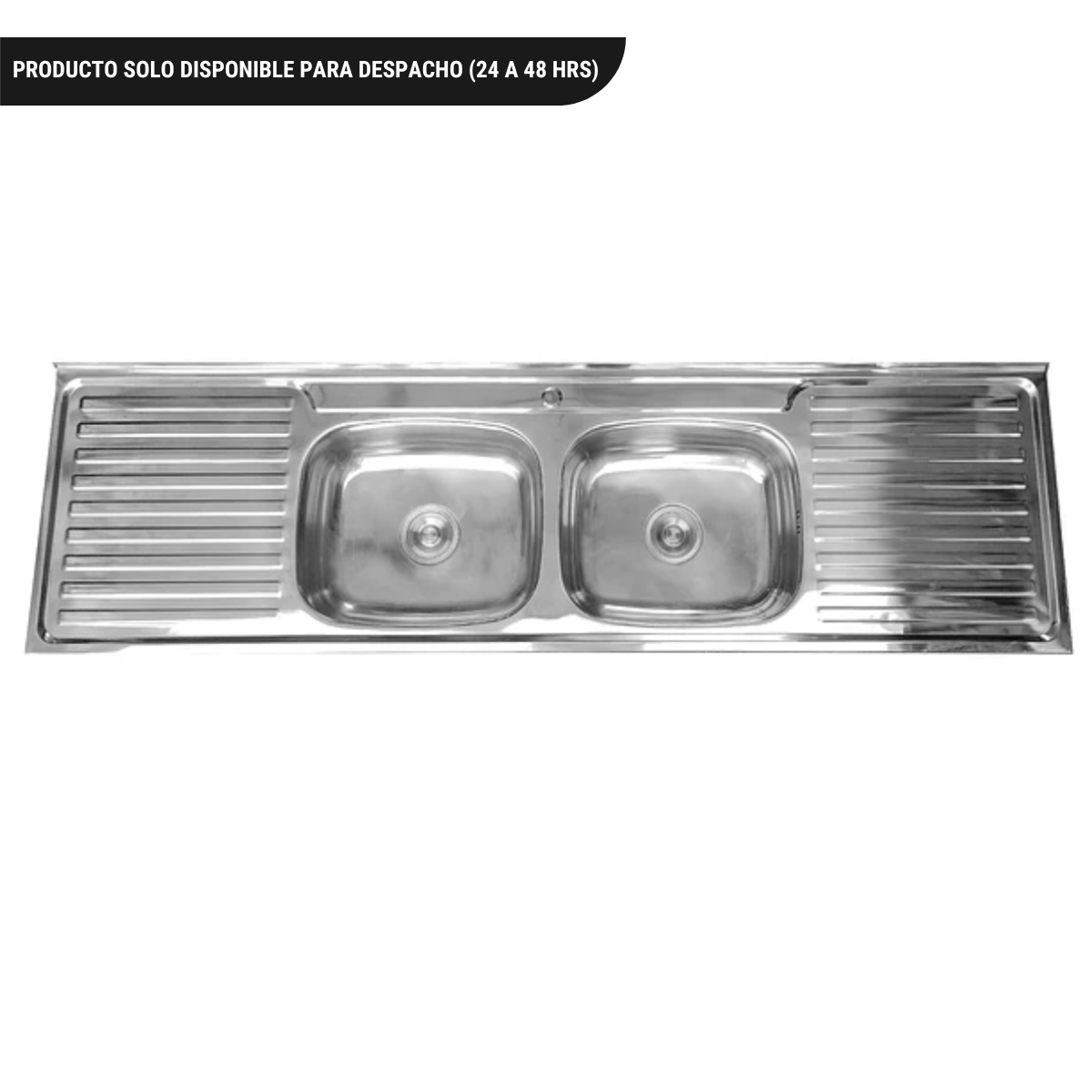 Lavaplatos Doble Sobreponer con Desagüe 180x50 Cm