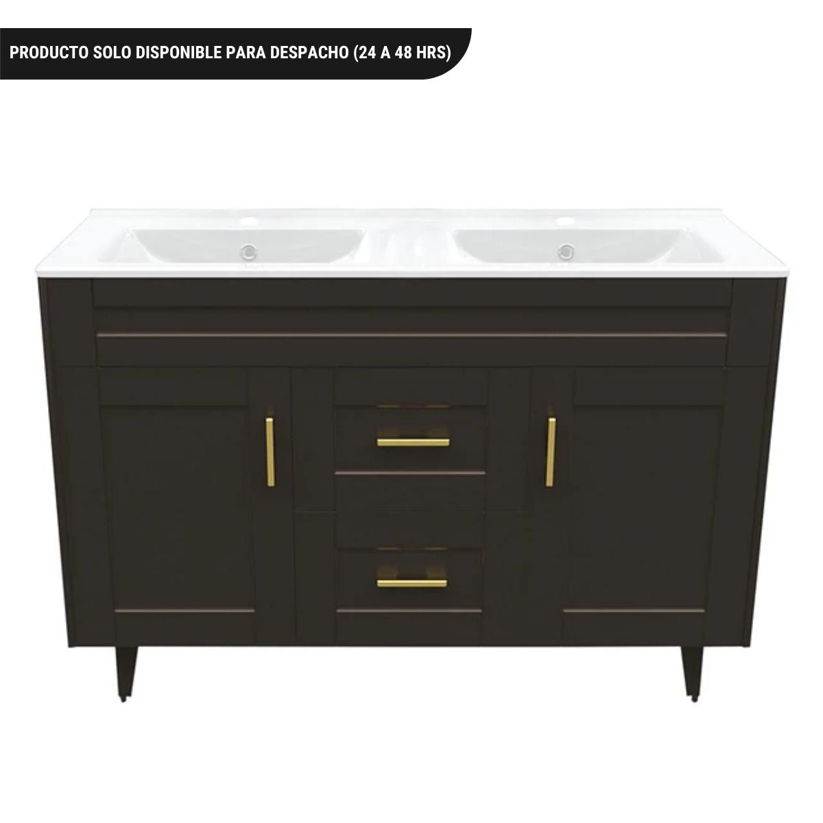 Kit Mueble Deluxe + Vanitorio Café Doble 120x80x47cm