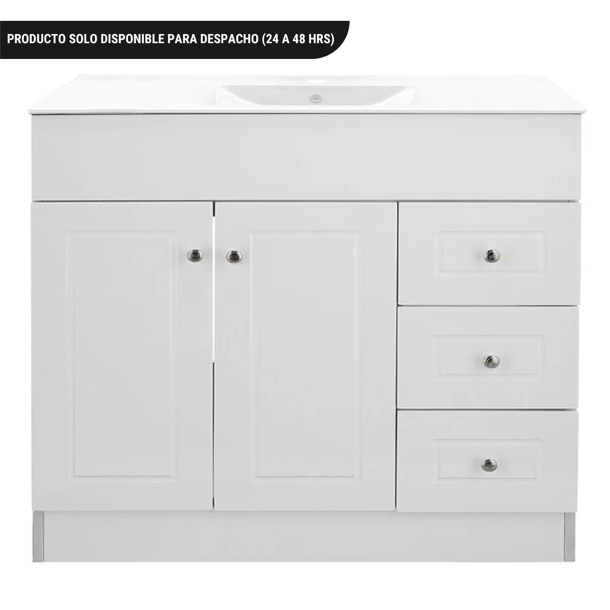 Kit Mueble + Vanitorio Plano Blanco Derecho 120x80x47cm