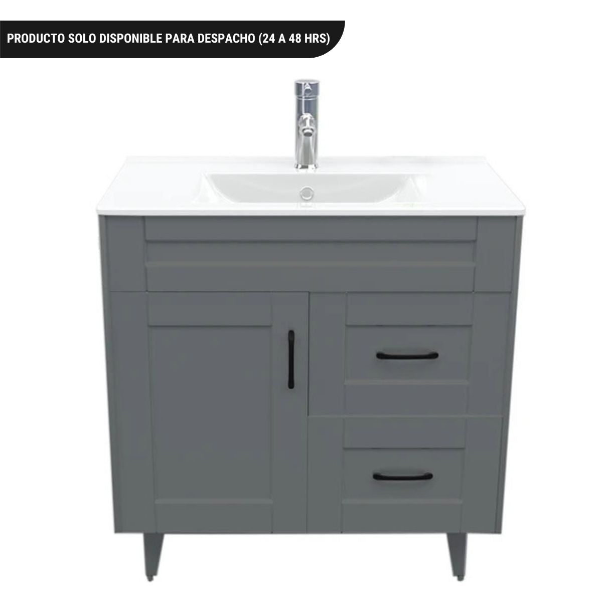 Vanitorio Baño Lavamanos 80x47 con patas Gris Deluxe