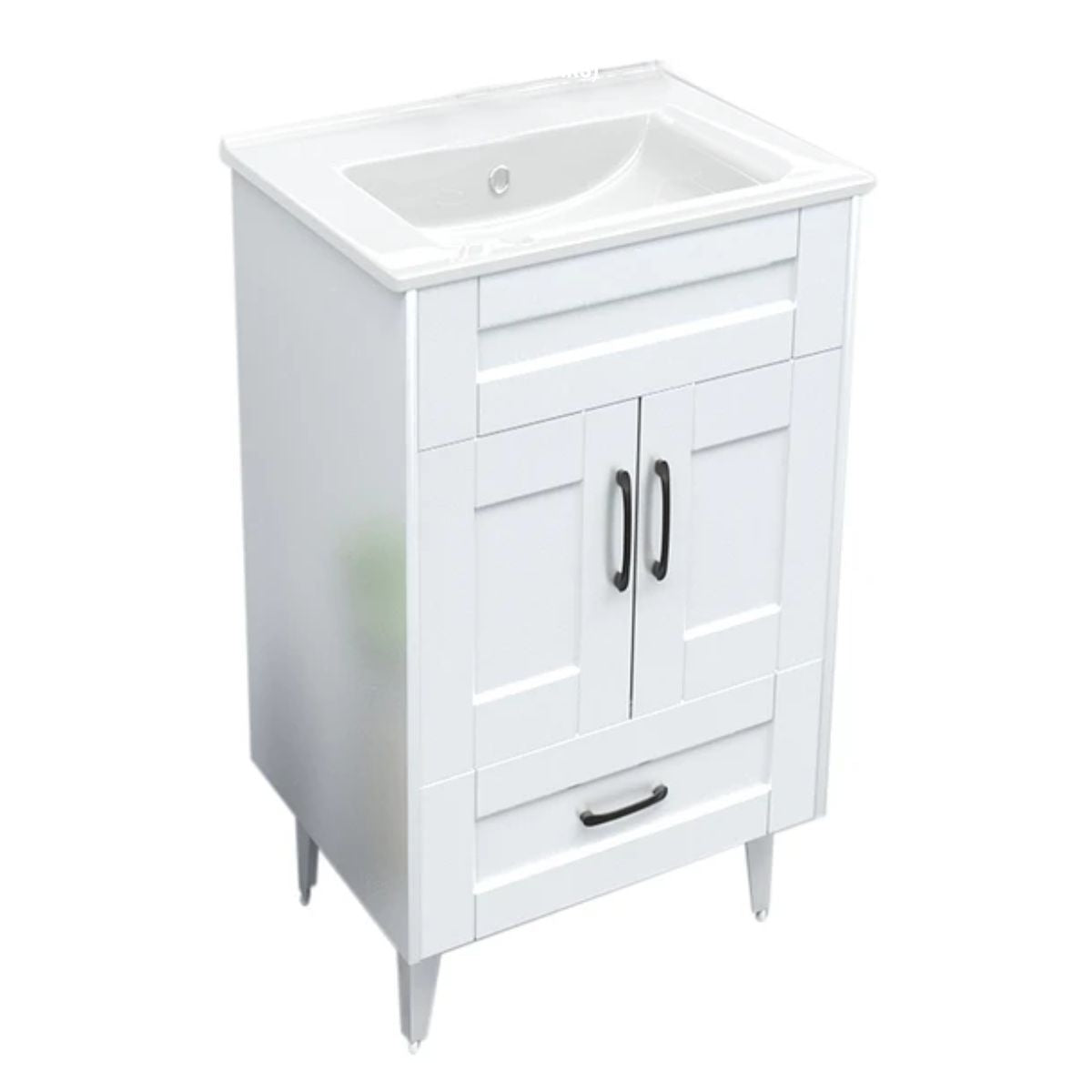 Kit Mueble Deluxe + Vanitorio Plano blanco 50x40x80cm