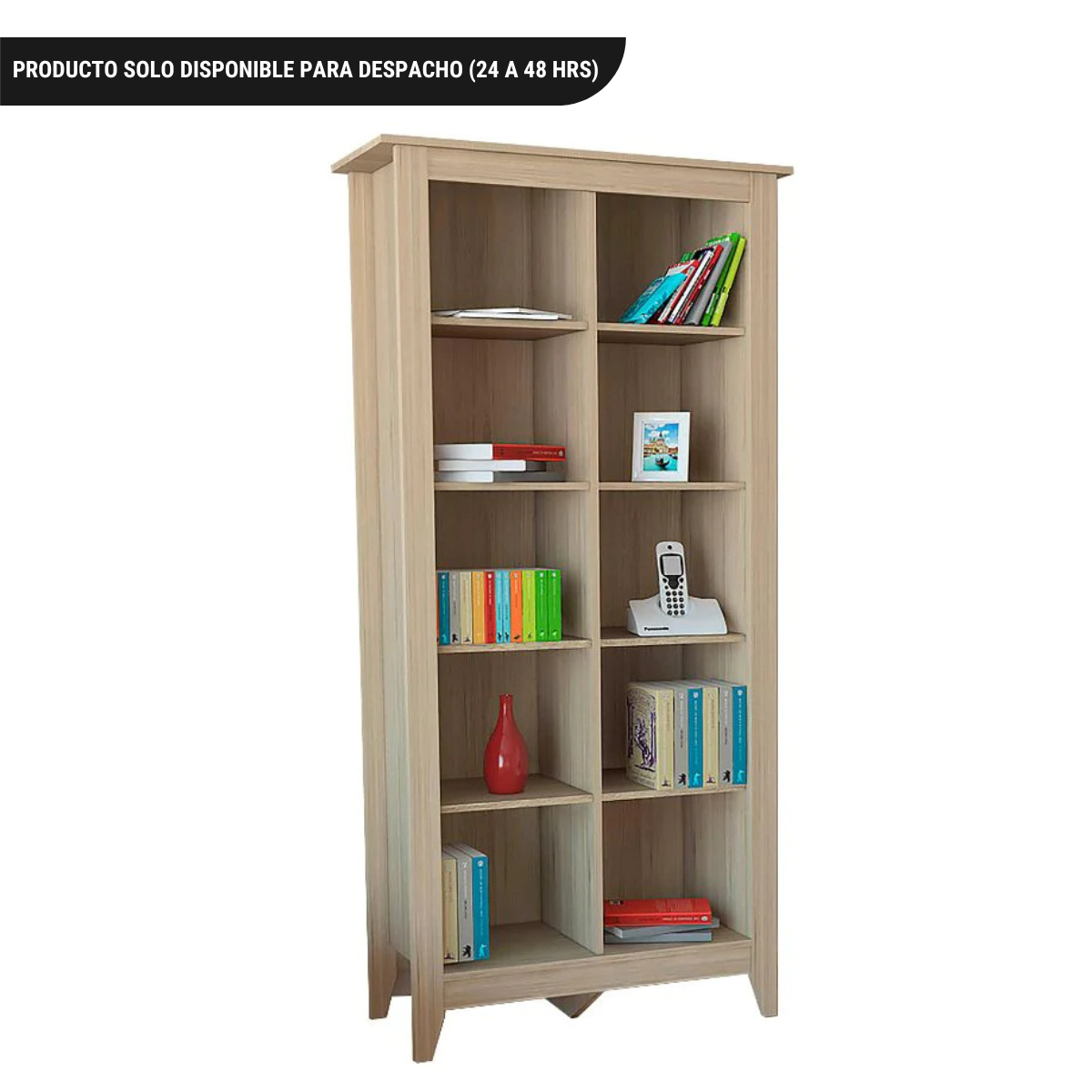 Librero Essential, Rovere, con cinco entrepaños dobles