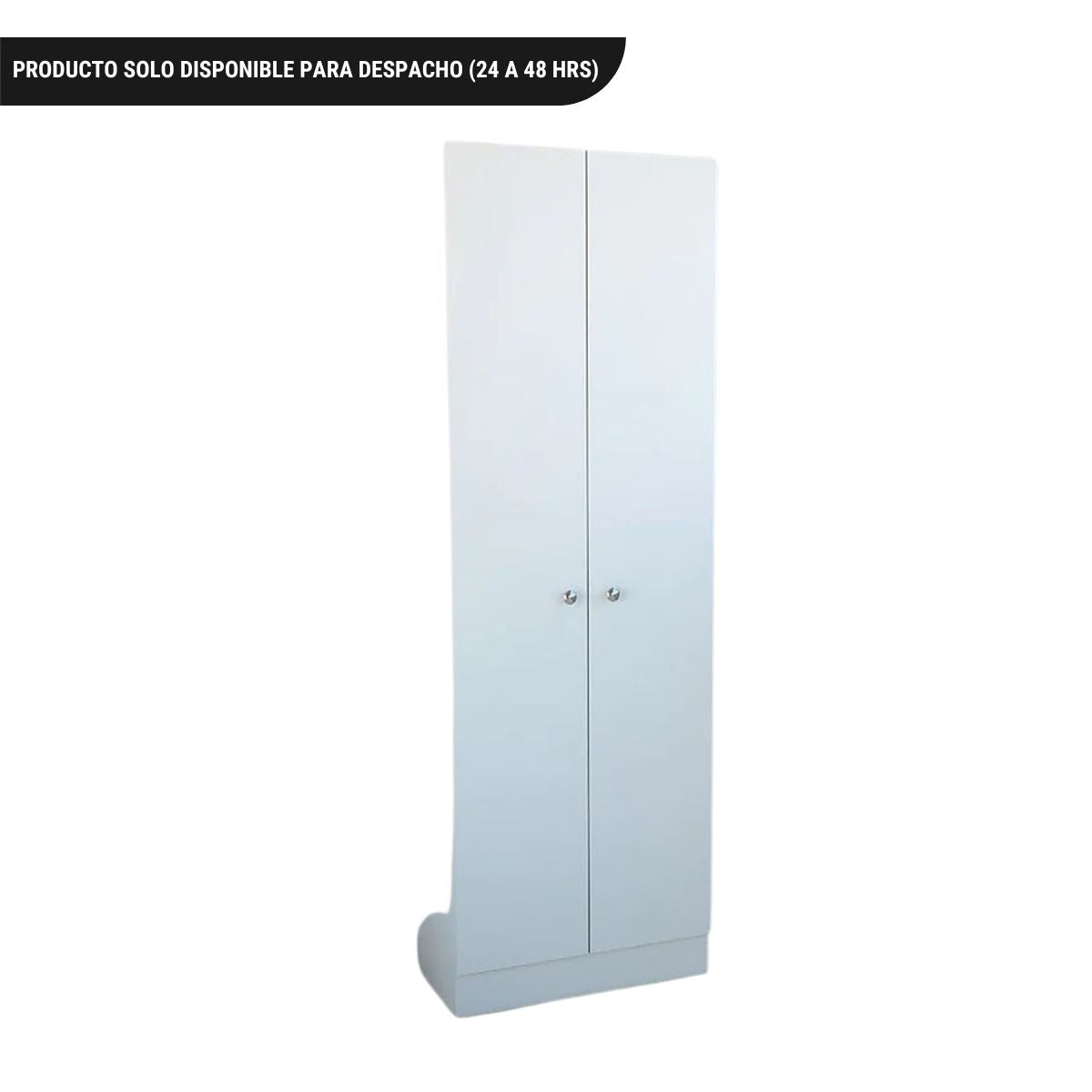 Optimizador Bath, Blanco, con dos puertas batientes y múltiples entrepaños para colocar objetos